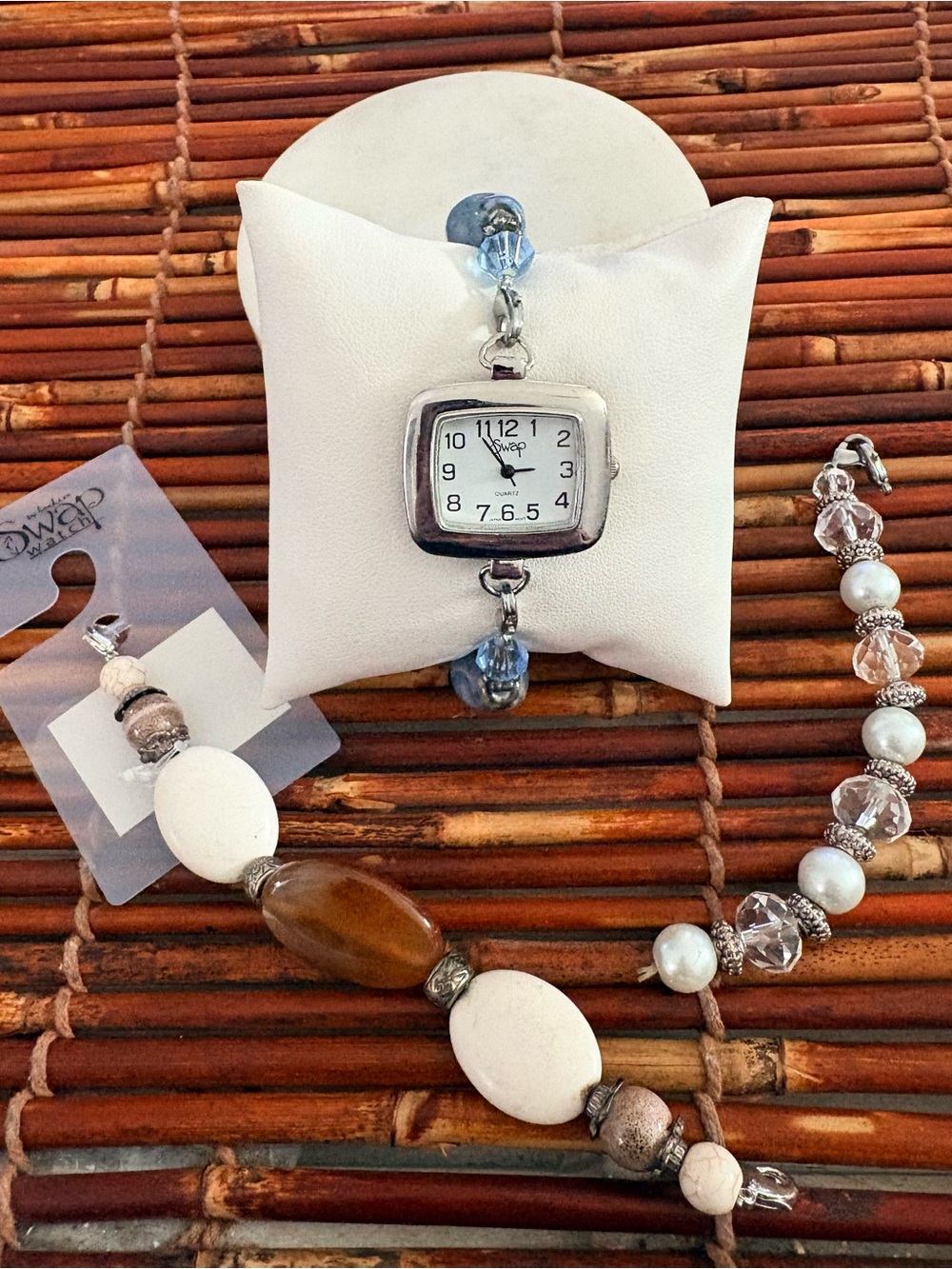 Y2K Swap Women's Silver-Tone Watch 3 Interchangeable Straps Needs Battery
